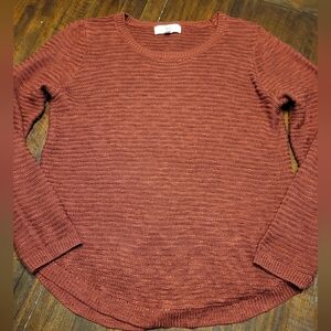 Women's Scoop Neck Knit Sweater in Rust